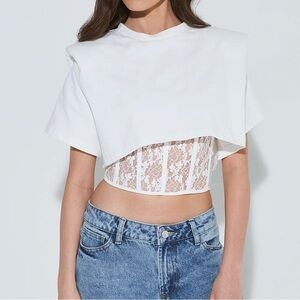 Noughts & Kisses
CLARA White Lace Corset T-Shirt